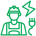 Construção e manutenção de instalações elétricas.